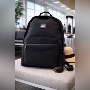 Alo Yoga Neoprene Backpack Black One Size NWT Minimal Sport Travel Bag